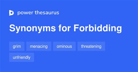 forbidding synonym|FORBIDDING